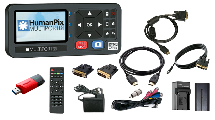 Itens inclusos no kit HumanPix MULTIPORT